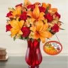 Elegant Autumn Rose & Lily Bouquet 2 Elegant Autumn Rose & Lily Bouquet -Gift Promotion Store 148168srdv4sc10x