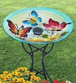 Solar Butterfly Birdbath -Gift Promotion Store 156466alt view1c