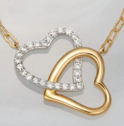 Crislu® Double Heart Necklace -Gift Promotion Store 156700alt view2c
