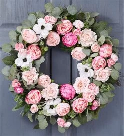 Pink Peony Wreath- 28" 10 Pink Peony Wreath- 28" -Gift Promotion Store 156969alt view2c