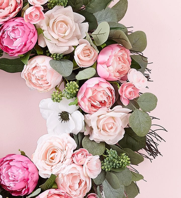 Pink Peony Wreath- 28" 5 Pink Peony Wreath- 28" - Image 3