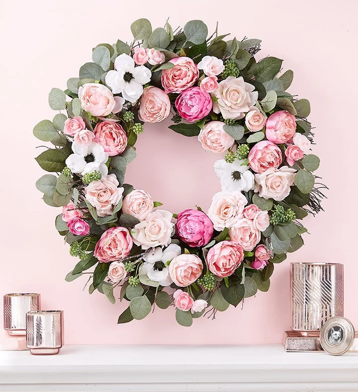Pink Peony Wreath- 28" 3 Pink Peony Wreath- 28"