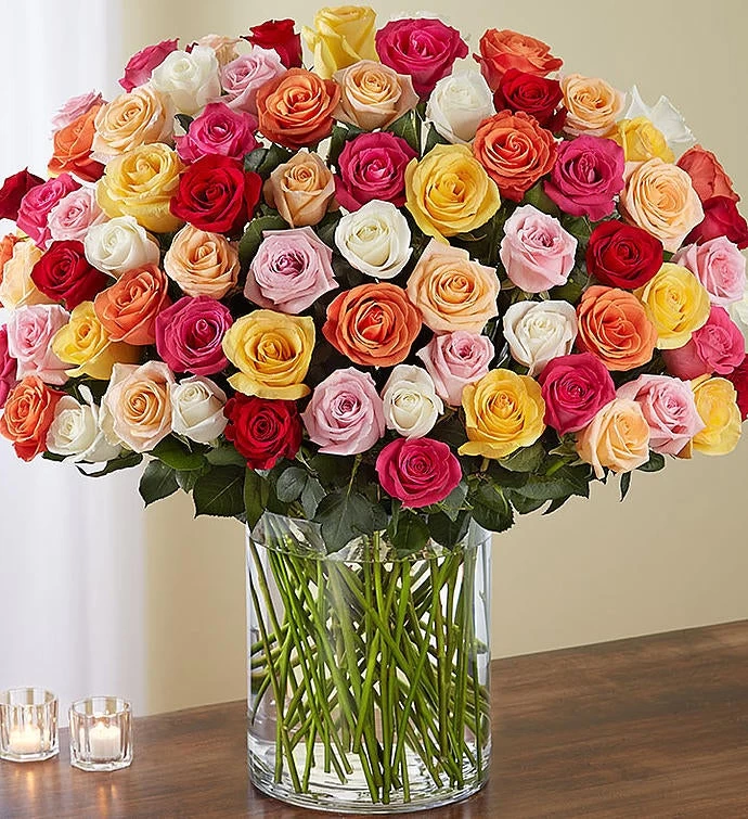 100 Premium Long Stem Assorted Roses 3 100 Premium Long Stem Assorted Roses