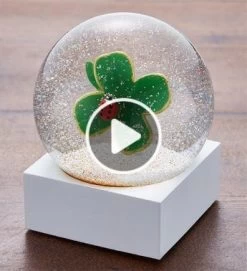 Four Leaf Clover Snow Globe By CoolSnowGlobes -Gift Promotion Store 182519 withplaybutton