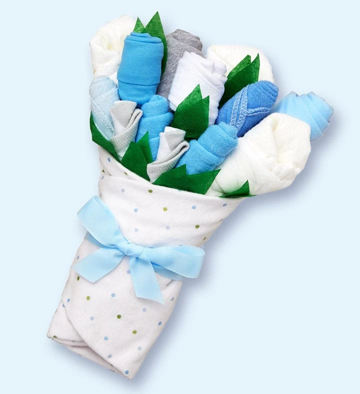 Baby Blossom® Blue Layette Bouquets 7 Baby Blossom® Blue Layette Bouquets - Image 5