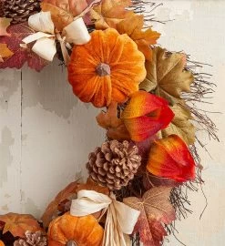 Velvet Pumpkin Wreath – 24” 8 Velvet Pumpkin Wreath – 24” -Gift Promotion Store 182920alt viewc