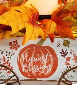 Harvest Blessings Wagon Centerpiece With Lights 8 Harvest Blessings Wagon Centerpiece With Lights -Gift Promotion Store 182924alt viewc