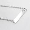 Silver Bar Necklace With Cut Out Heart 2 Silver Bar Necklace With Cut Out Heart -Gift Promotion Store mk000734x