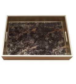 Handmade Reverse Painted Mirror Tray - Medium