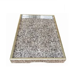 Handmade Reverse Painted Mirror Tray In Terrazzo - Medium -Gift Promotion Store mk000980x 2