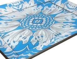 Handmade Reverse Painted Mirror Tray In Sky Blue - Medium -Gift Promotion Store mk001137alt view2c