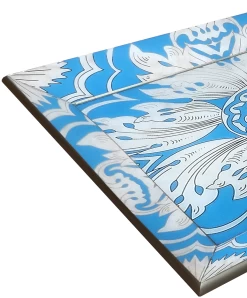 Handmade Reverse Painted Mirror Tray In Sky Blue - Medium -Gift Promotion Store mk001137alt viewc