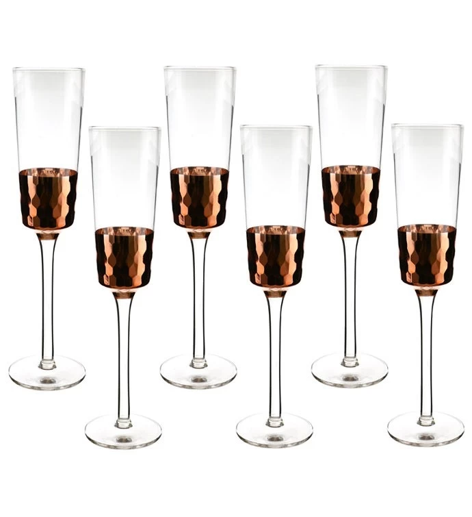 Copper Finish Glass Set -Flute 5 Copper Finish Glass Set -Flute - Image 3