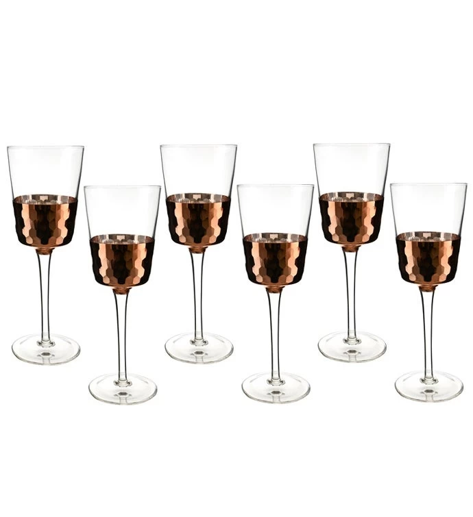 Copper Finish Glass Set -Flute 3 Copper Finish Glass Set -Flute
