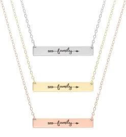 Family Arrow Inspirational Word Bar Necklace -Gift Promotion Store mk002191alt view2c
