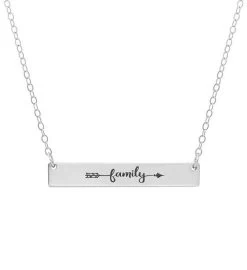Family Arrow Inspirational Word Bar Necklace -Gift Promotion Store mk002191x