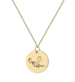 Sip Happens Necklace Pendant Mom 9 Sip Happens Necklace Pendant Mom -Gift Promotion Store mk002204x 1
