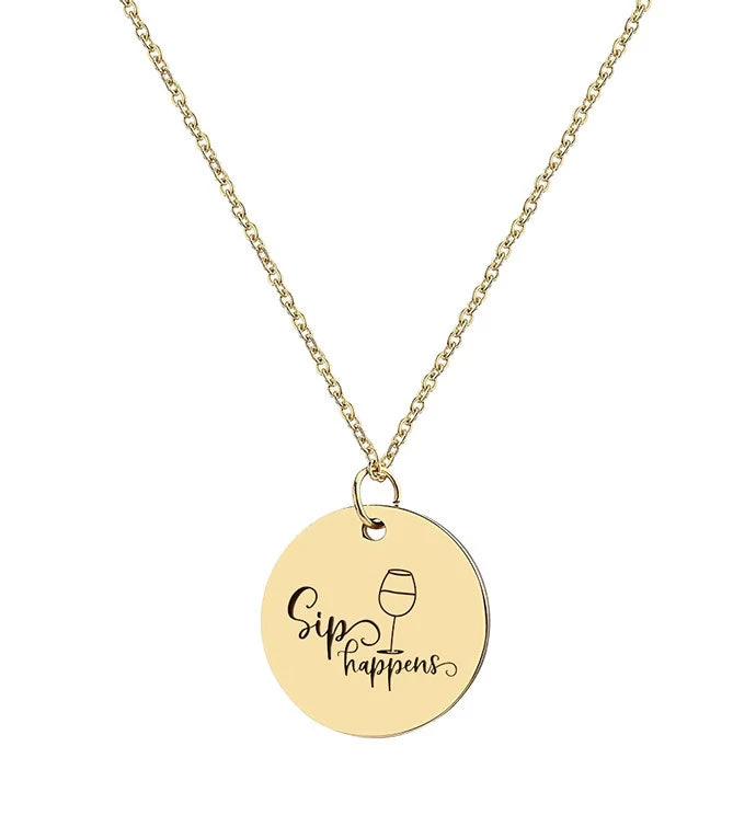 Sip Happens Necklace Pendant Mom 3 Sip Happens Necklace Pendant Mom