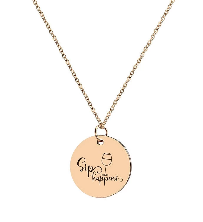 Sip Happens Necklace Pendant Mom 8 Sip Happens Necklace Pendant Mom - Image 6