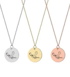 Sip Happens Necklace Pendant Mom 11 Sip Happens Necklace Pendant Mom -Gift Promotion Store mk002220alt view2c