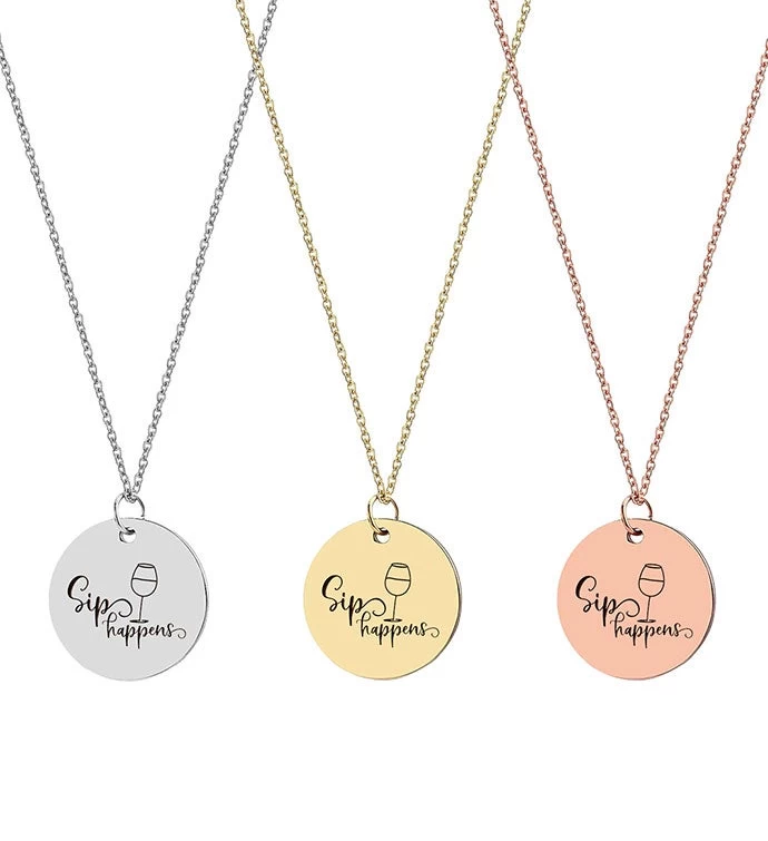 Sip Happens Necklace Pendant Mom 6 Sip Happens Necklace Pendant Mom - Image 4
