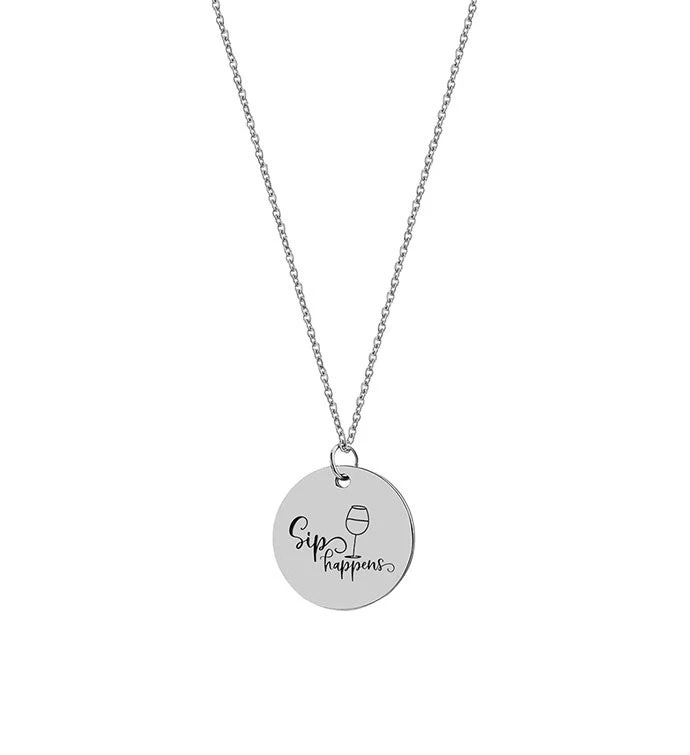 Sip Happens Necklace Pendant Mom 5 Sip Happens Necklace Pendant Mom - Image 3