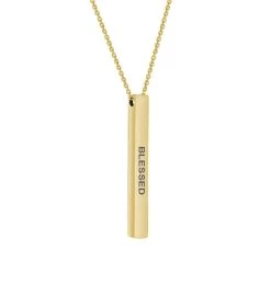 Anavia - "blessed" 4-sided Bar Stainless Steel Necklace