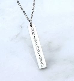 Anavia - God Amazing Grace Religious Bar Necklace -Gift Promotion Store mk004451x