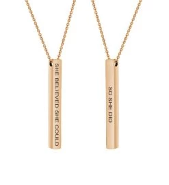 "She Believed She Could So She Did" Bar Necklace 11 "She Believed She Could So She Did" Bar Necklace -Gift Promotion Store mk004453x