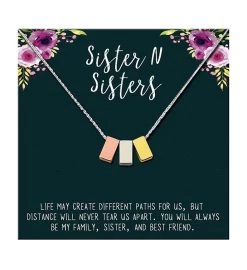 Sister For Eternity Cube Necklace -Gift Promotion Store mk005589alt viewc