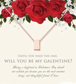 Will You Be My Galentine? Cube Valentine's Day Necklace -Gift Promotion Store mk006077x 2