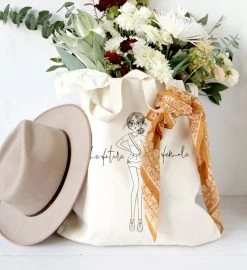 Girl Power Reusable Shoulder Tote -Gift Promotion Store mk006718alt view3c