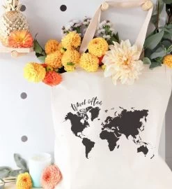 Travel Lover's Reusable Shoulder Tote 11 Travel Lover's Reusable Shoulder Tote -Gift Promotion Store mk006741alt view2c