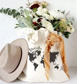 Travel Lover's Reusable Shoulder Tote 12 Travel Lover's Reusable Shoulder Tote -Gift Promotion Store mk006741alt view3c