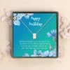 Dainty Cube Pendant Necklace With Happy Birthday Card And Gift Box -Gift Promotion Store mk007702x