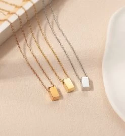 Dainty Cube Pendant Necklace With Happy Birthday Card And Gift Box 12 Dainty Cube Pendant Necklace With Happy Birthday Card And Gift Box -Gift Promotion Store mk007925alt view3c