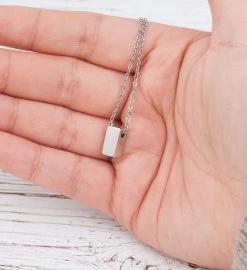 Happy Sweet Sixteen Dainty Cube Birthday Pendant Necklace 12 Happy Sweet Sixteen Dainty Cube Birthday Pendant Necklace -Gift Promotion Store mk008249alt view3c