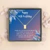 Happy 50th Birthday Silver Cube Necklace Card Pendant Necklace -Gift Promotion Store mk008300x
