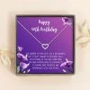 Happy 40th Birthday Rhinestone Heart Card Necklace -Gift Promotion Store mk008303x