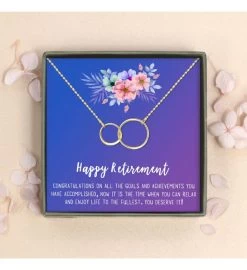 Happy Retirement Infinity Rings Necklace With Card Jewelry Gift Box -Gift Promotion Store mk008304x 2