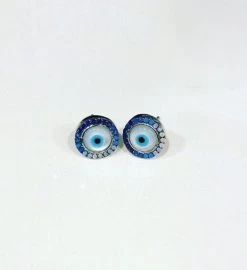 Sterling Silver Evil Eye Earrings
