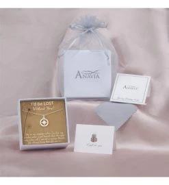 Sterling Silver Compass Valentine's Day Jewelry Gift -Gift Promotion Store mk008578alt viewc