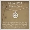 Sterling Silver Compass Valentine's Day Jewelry Gift