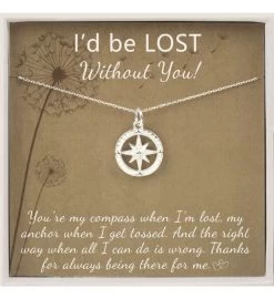 Sterling Silver Compass Valentine's Day Jewelry Gift -Gift Promotion Store mk008578x 2