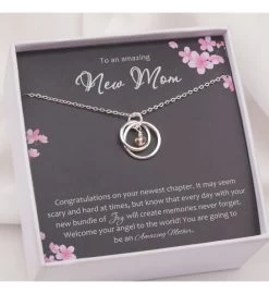 To An Amazing New Mom Card And Sterling Silver Necklace -Gift Promotion Store mk008817alt viewc
