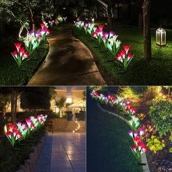 4 Pack Outdoor Solar Lights Color Changing Solar Lily Garden Lights -Gift Promotion Store mk009188alt view3c