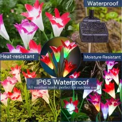 4 Pack Outdoor Solar Lights Color Changing Solar Lily Garden Lights -Gift Promotion Store mk009188alt viewc