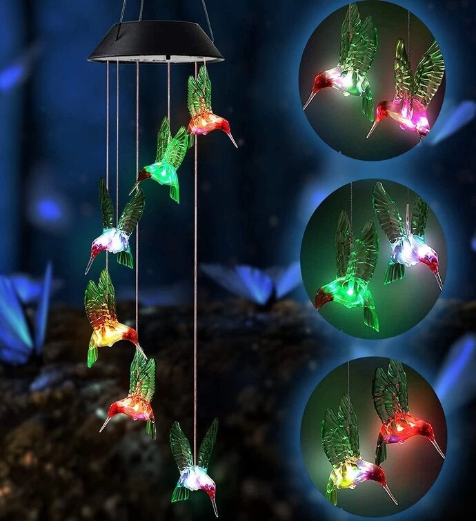 Outdoor Solar Color Changing Hummingbird String Hanging Light Garden Patio 7 Outdoor Solar Color Changing Hummingbird String Hanging Light Garden Patio - Image 5