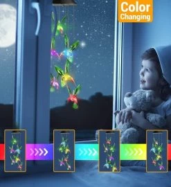 Outdoor Solar Color Changing Hummingbird String Hanging Light Garden Patio 10 Outdoor Solar Color Changing Hummingbird String Hanging Light Garden Patio -Gift Promotion Store mk009191alt viewc