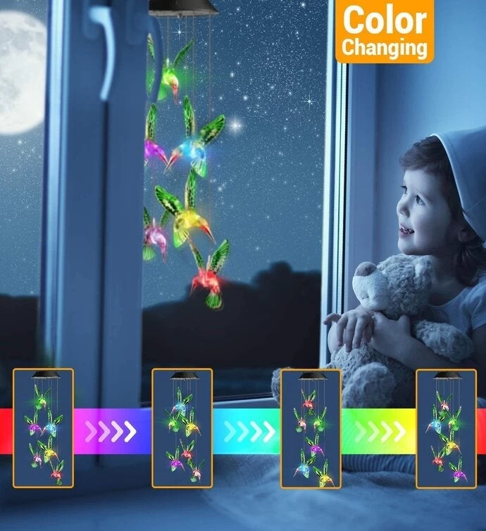 Outdoor Solar Color Changing Hummingbird String Hanging Light Garden Patio 5 Outdoor Solar Color Changing Hummingbird String Hanging Light Garden Patio - Image 3